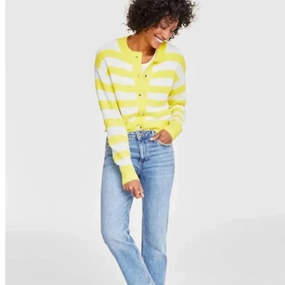 On 34th Women's Striped Sequin Cardigan - Picture 1 of 10